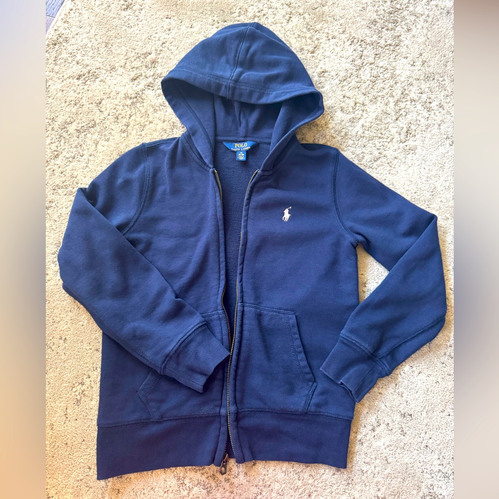 Polo by Ralph Lauren Navy Hoodie for girls. Size 8-10 - Picture 1 of 4